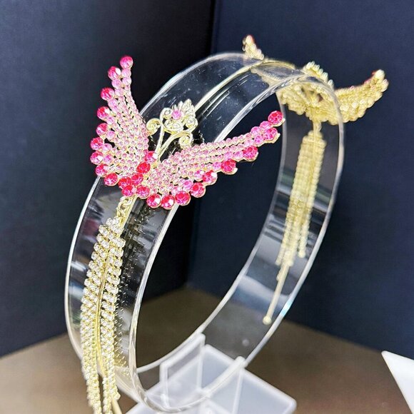 Angel Wings Headband, Hair Accessories for Girls, Goddess Headdress, Pink Crown - Picture 2 of 8